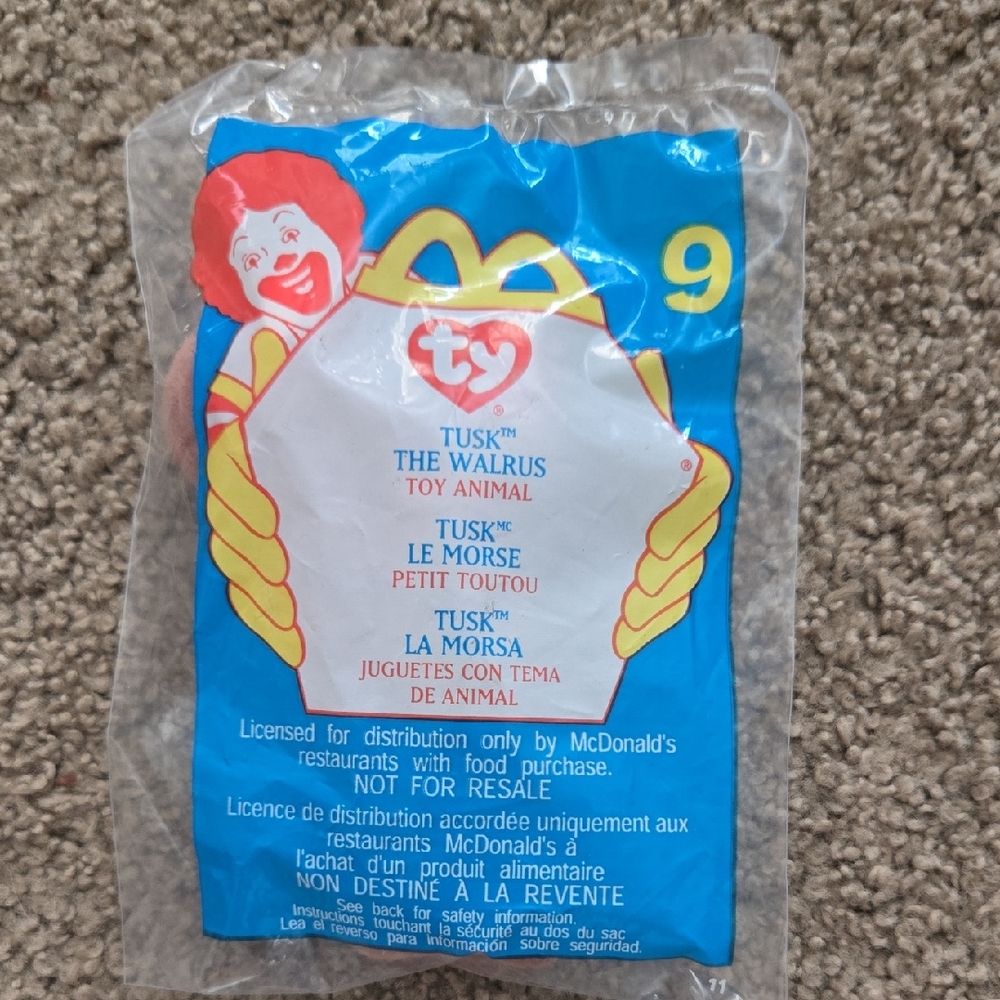 NWT McDonald's TY Beanie Baby Tusk the Walrus